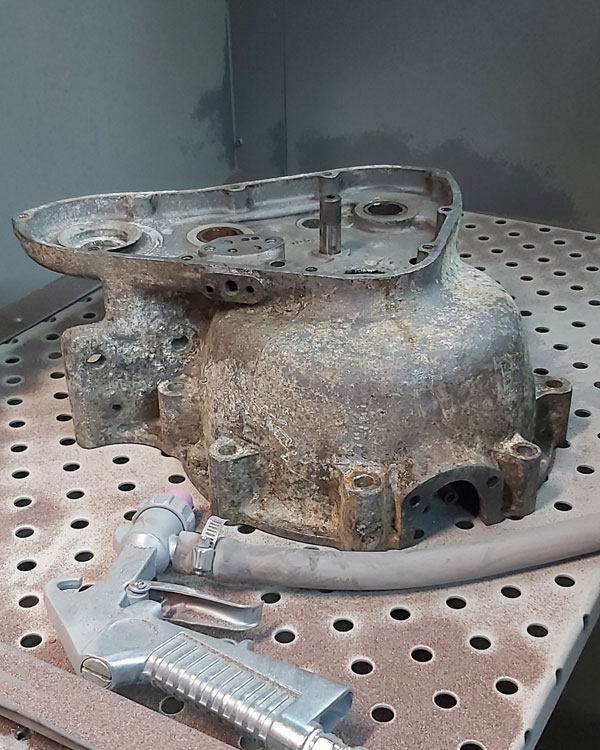 vintage triumph engine as it came in